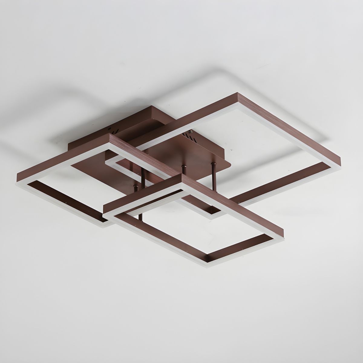 Modern Style Square Shape Metal Ceiling Lights Fixtures in Black/Brown