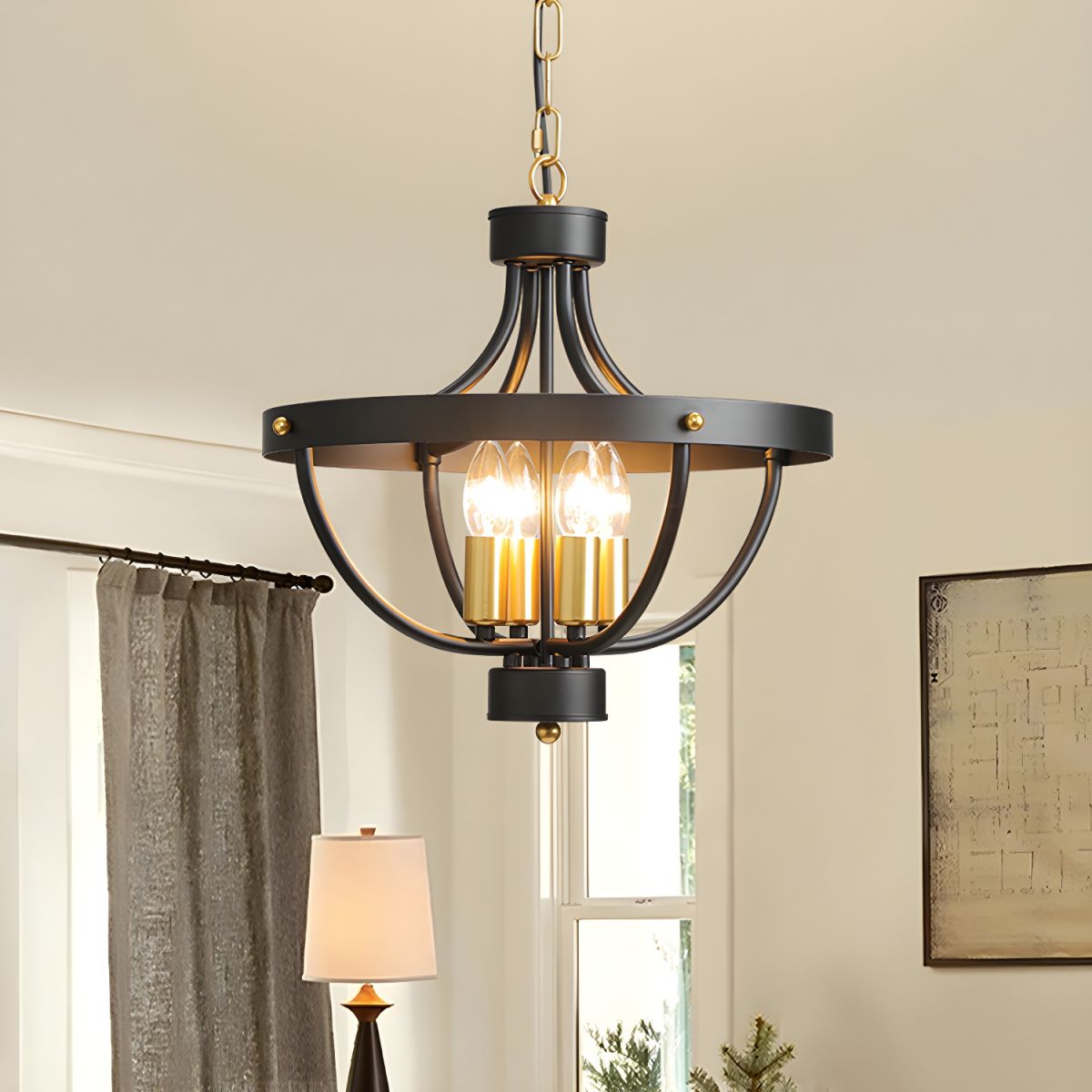 Metal Pendant Light Ceiling Light Fixture Industrial Style with Bowl Shape Indoor