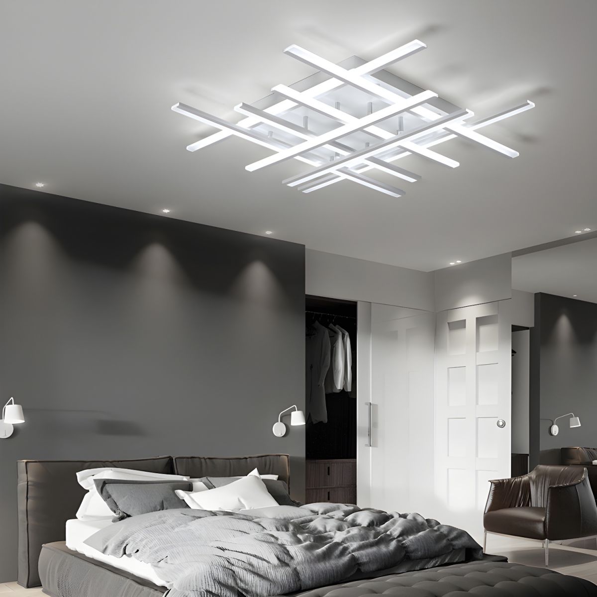 New Modern Line Shape LED Flush Mount Ceiling Light Fixture