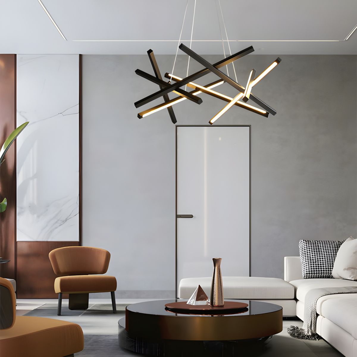 Linear Modern Creative Chandelier with Adjustable Hanging Length