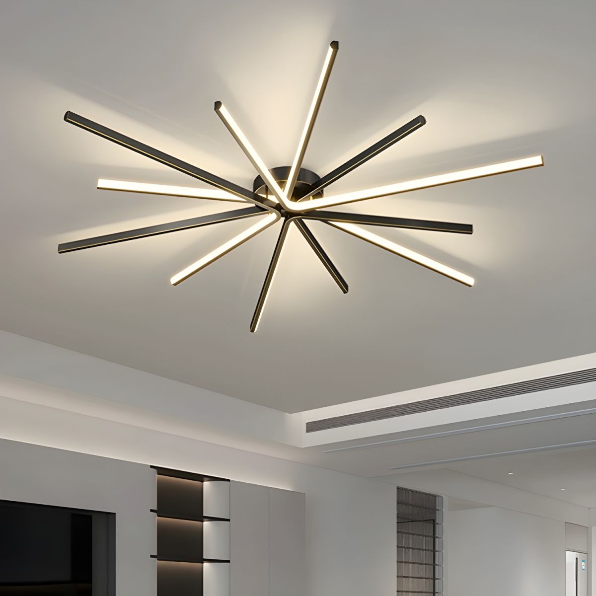 Minimalist Style LED Linear Shape Copper Ceiling Light Fixture