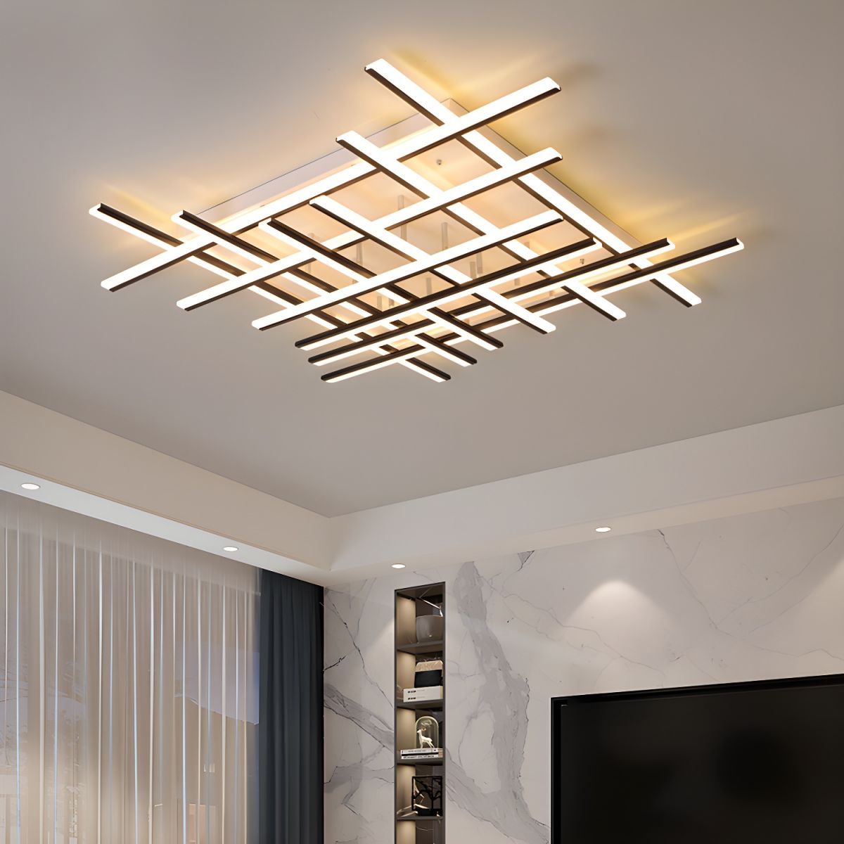 New Modern Line Shape LED Flush Mount Ceiling Light Fixture