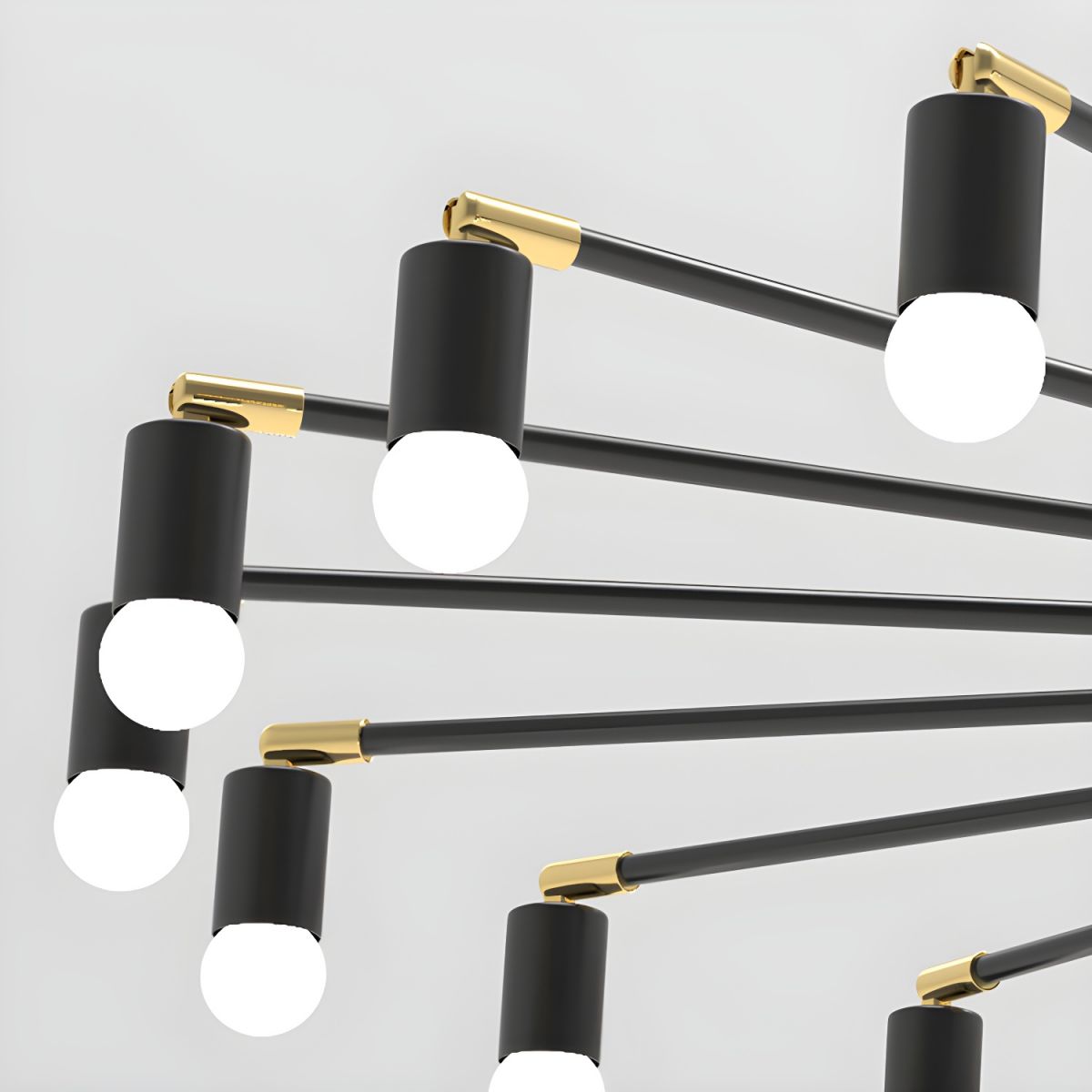 Modern Simple Chandelier Unique Ceiling Light for Living Room in Black/Gold