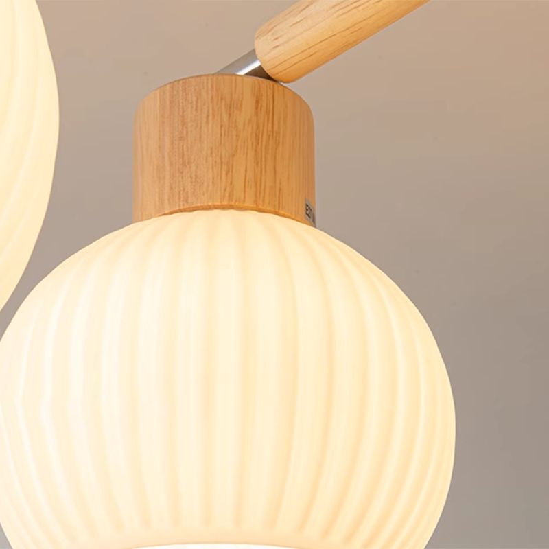 Scandinavian Modern Atmospheric Natural Wood Cream Pendant Light