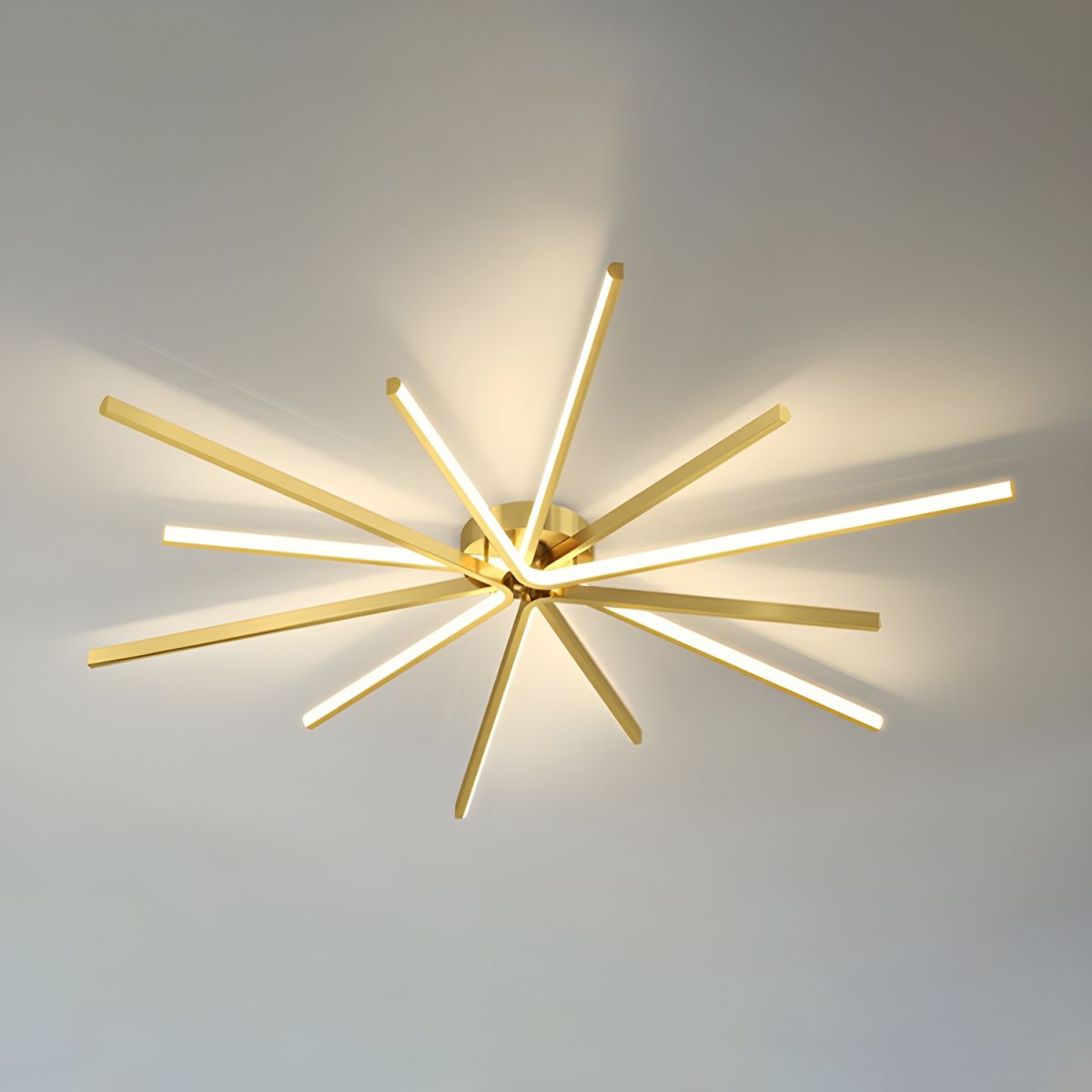 Minimalist Style LED Linear Shape Copper Ceiling Light Fixture