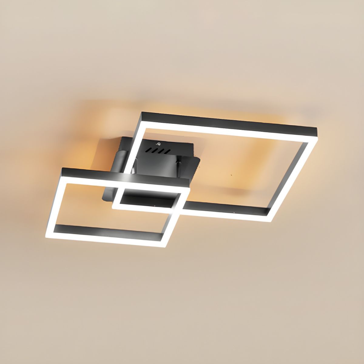 Modern Style Square Shape Metal Ceiling Lights Fixtures in Black/Brown