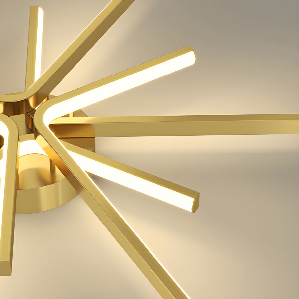 Minimalist Style LED Linear Shape Copper Ceiling Light Fixture