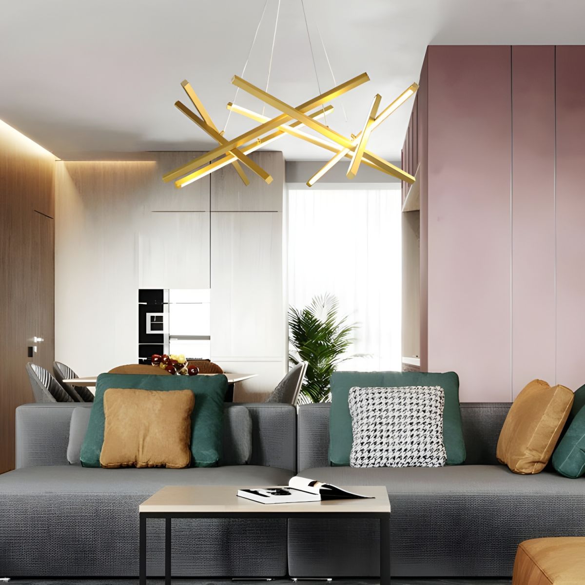 Linear Modern Creative Chandelier with Adjustable Hanging Length