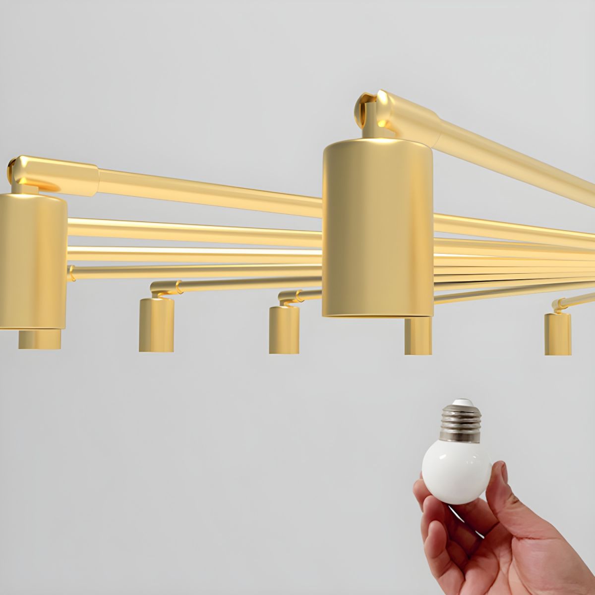 Modern Simple Chandelier Unique Ceiling Light for Living Room in Black/Gold