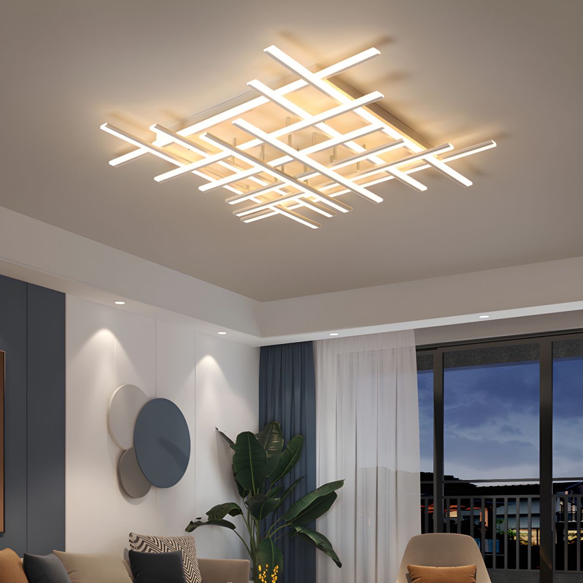 New Modern Line Shape LED Flush Mount Ceiling Light Fixture