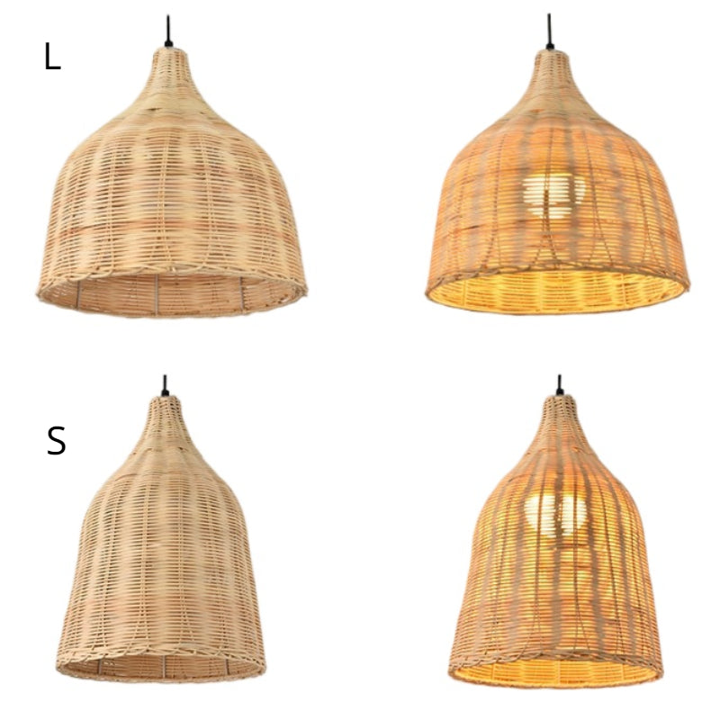 Rustic Elegance Handcrafted Rattan Pendant Light Home Decor