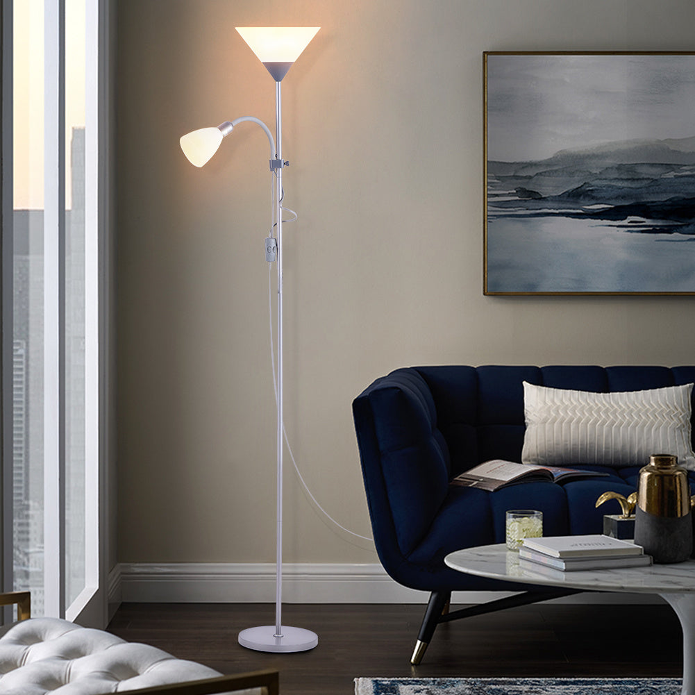 Modern 2-Light Metal Floor Lamp for Living Room