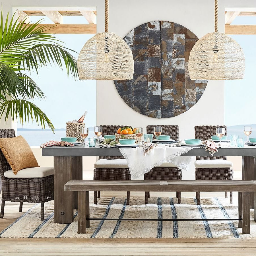 Hand-woven Rattan Pendant Lamp for Dining Room Living Room