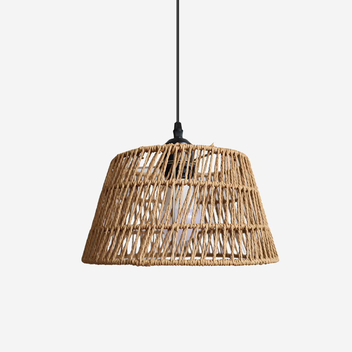 Handcrafted Warm Rustic Paper Rope Pendant Light