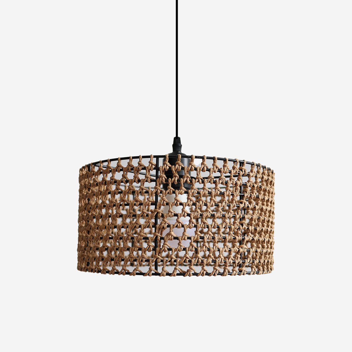 Boho Paper Rope Iron Pendant Light  for Cozy Interiors