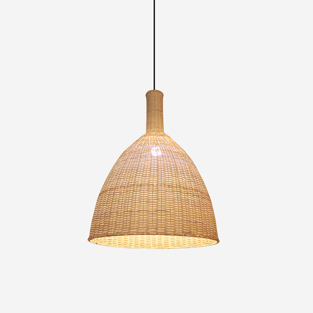 Natural Woven Grass Dome Pendant Light for Cozy Interiors