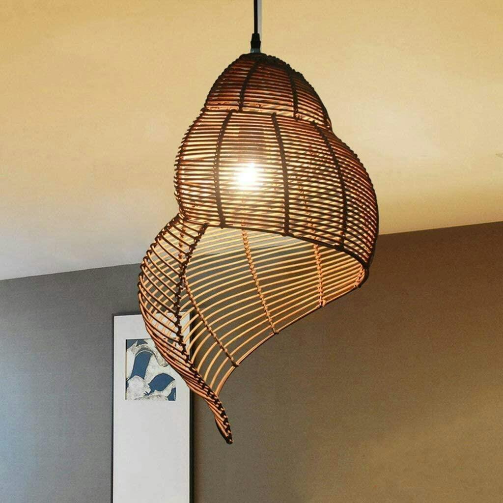 Creative Rattan Conch Pendant Light for Home Lighting Decor