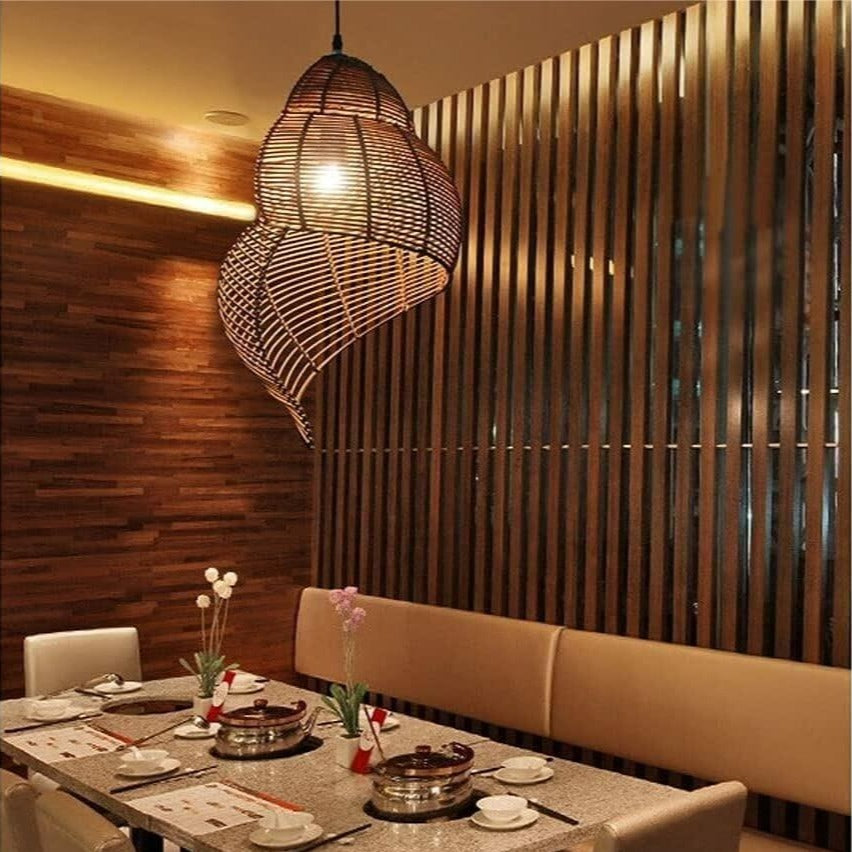 Creative Rattan Conch Pendant Light for Home Lighting Decor