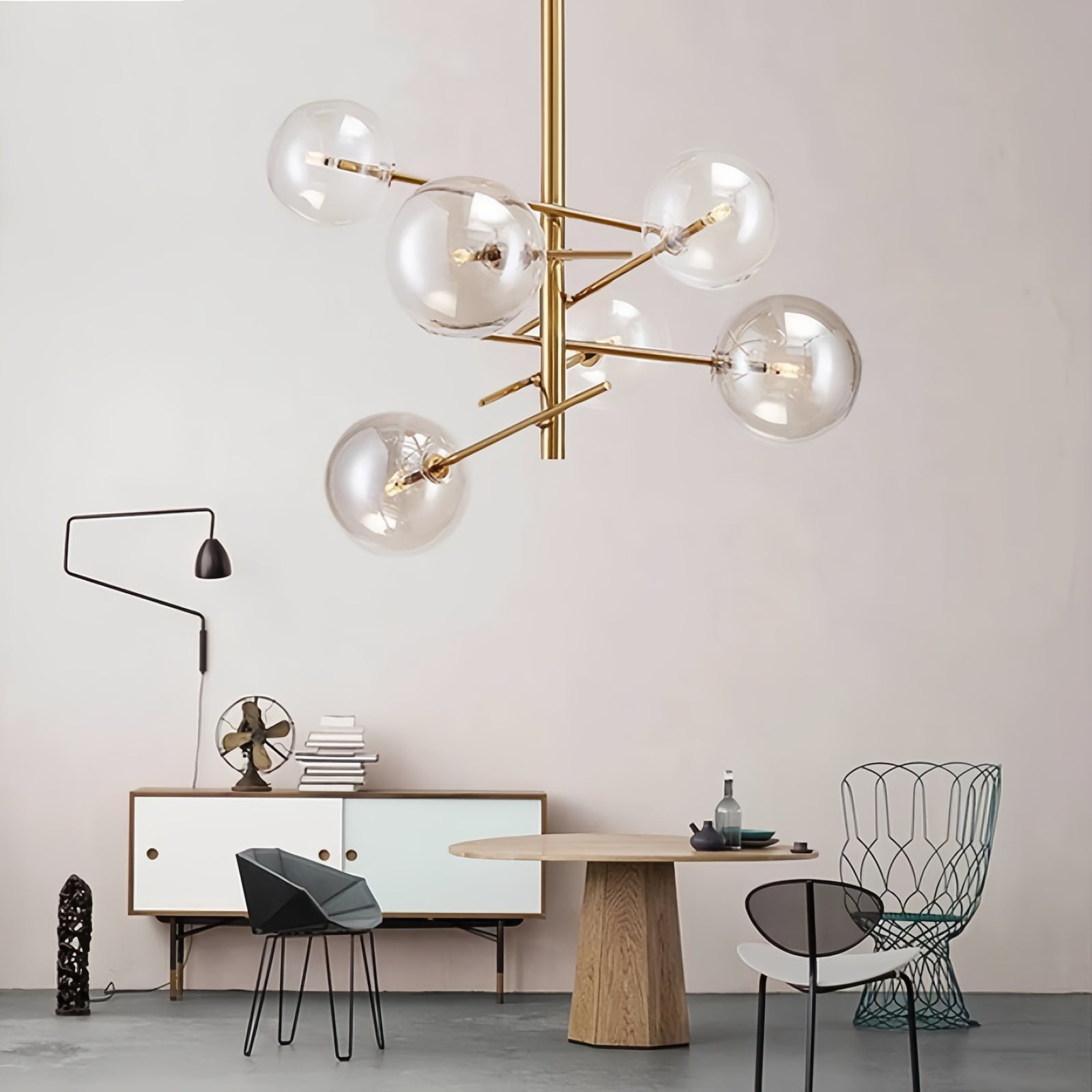 Postmodern Luxury Creative Glass Sphere Chandelier Light