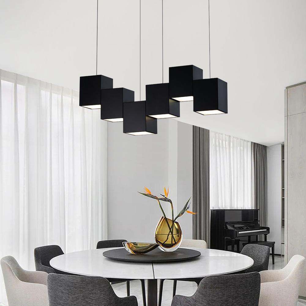 Linear Cubes Kitchen Island Pendant Light