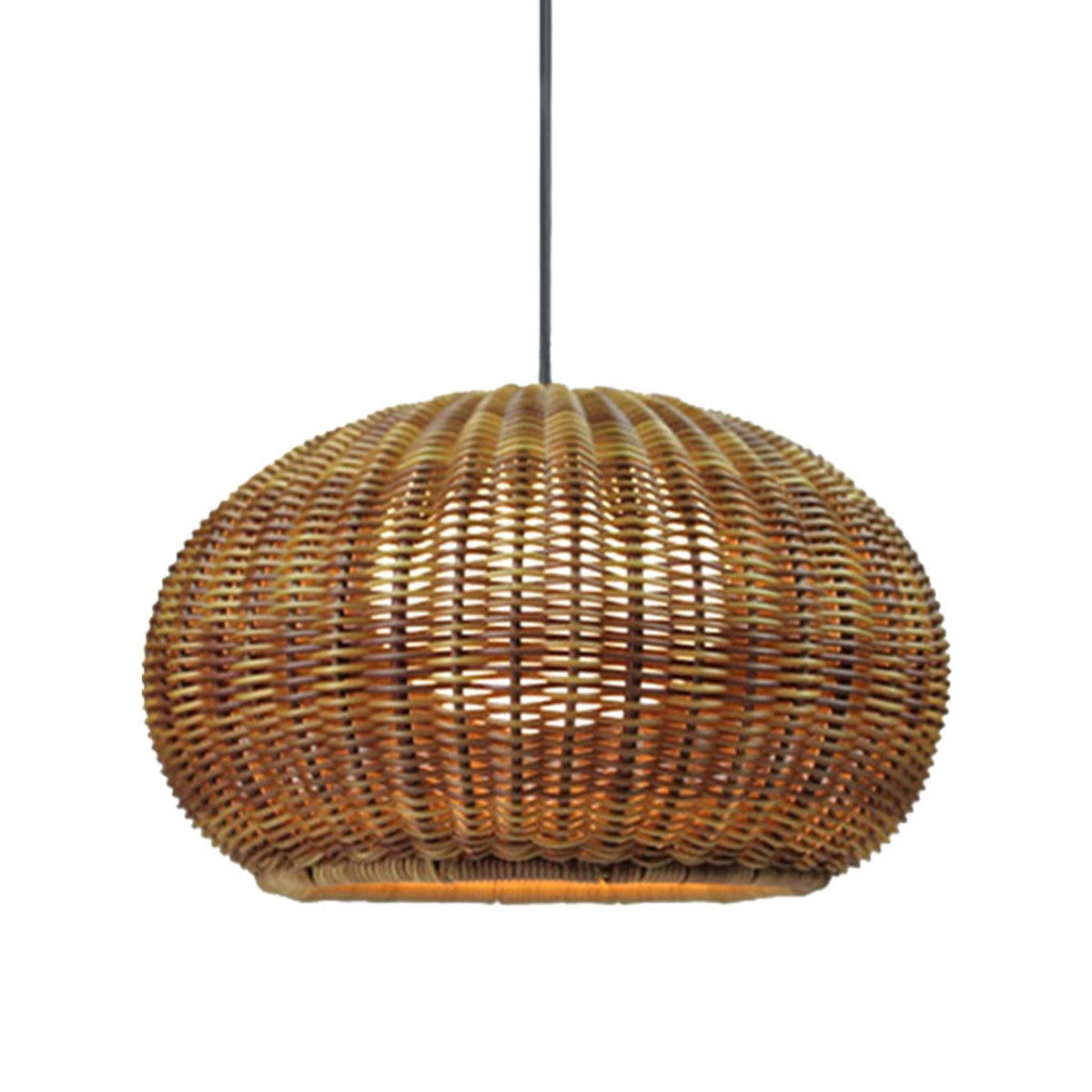 Outdoor Waterproof Rattan Pendant Light Cottage Courtyard Light Fixture