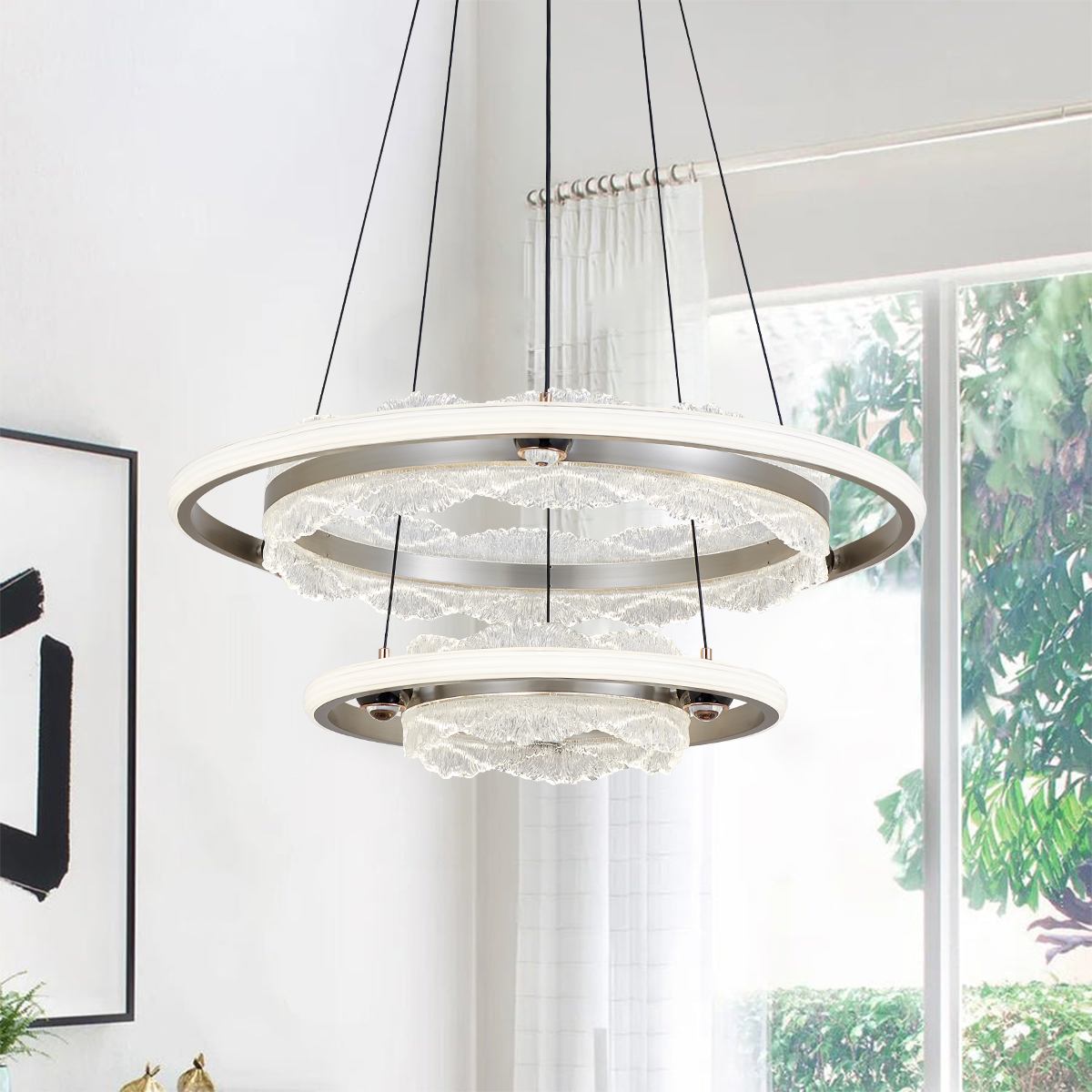 silver pendant light