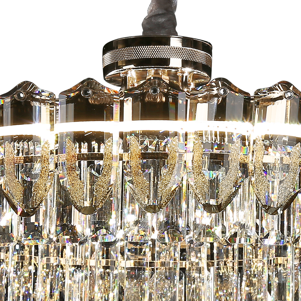 Opulent Crystal Elegance Adjustable Pendant Light