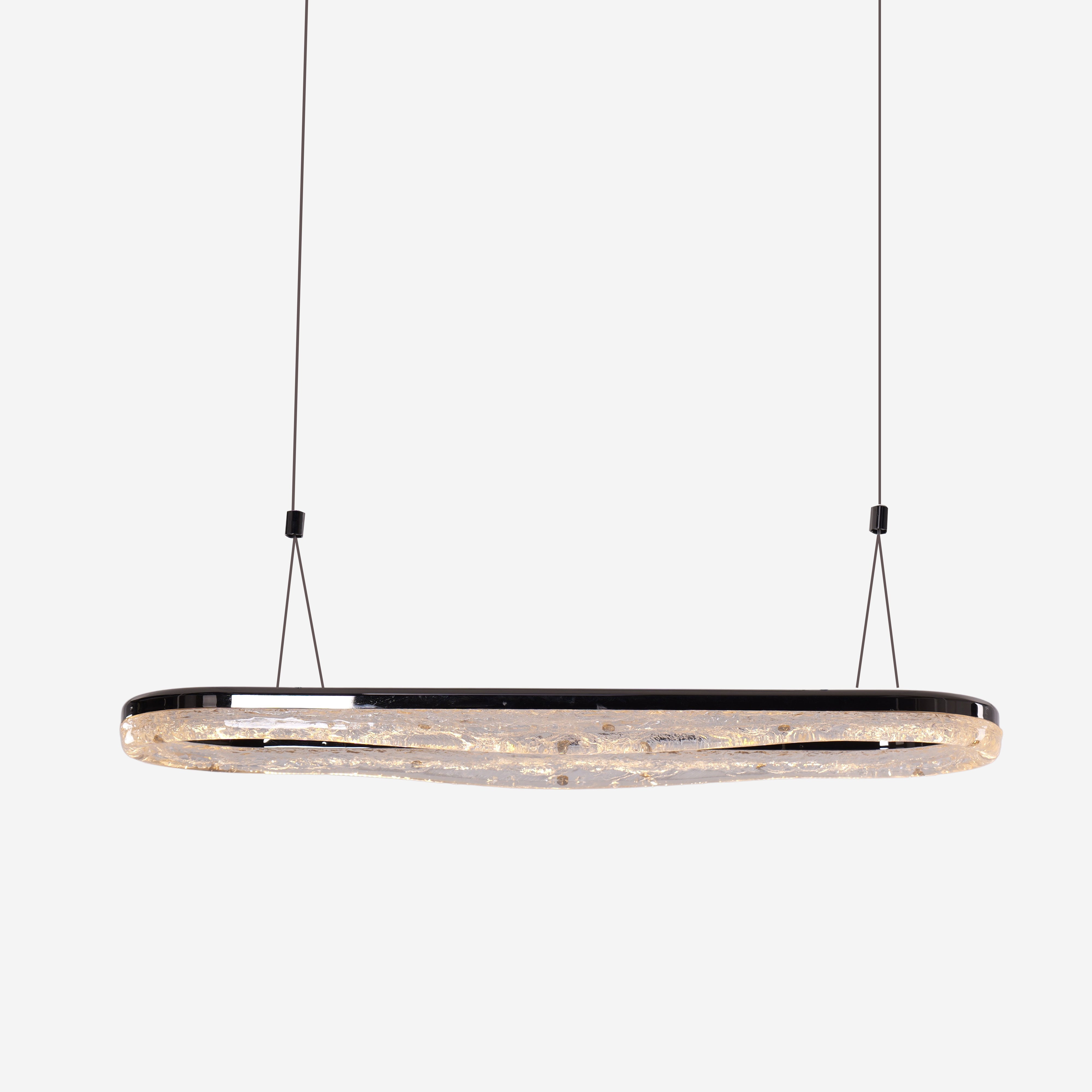 Sleek Pearl Black LED Resin Oval Pendant Light