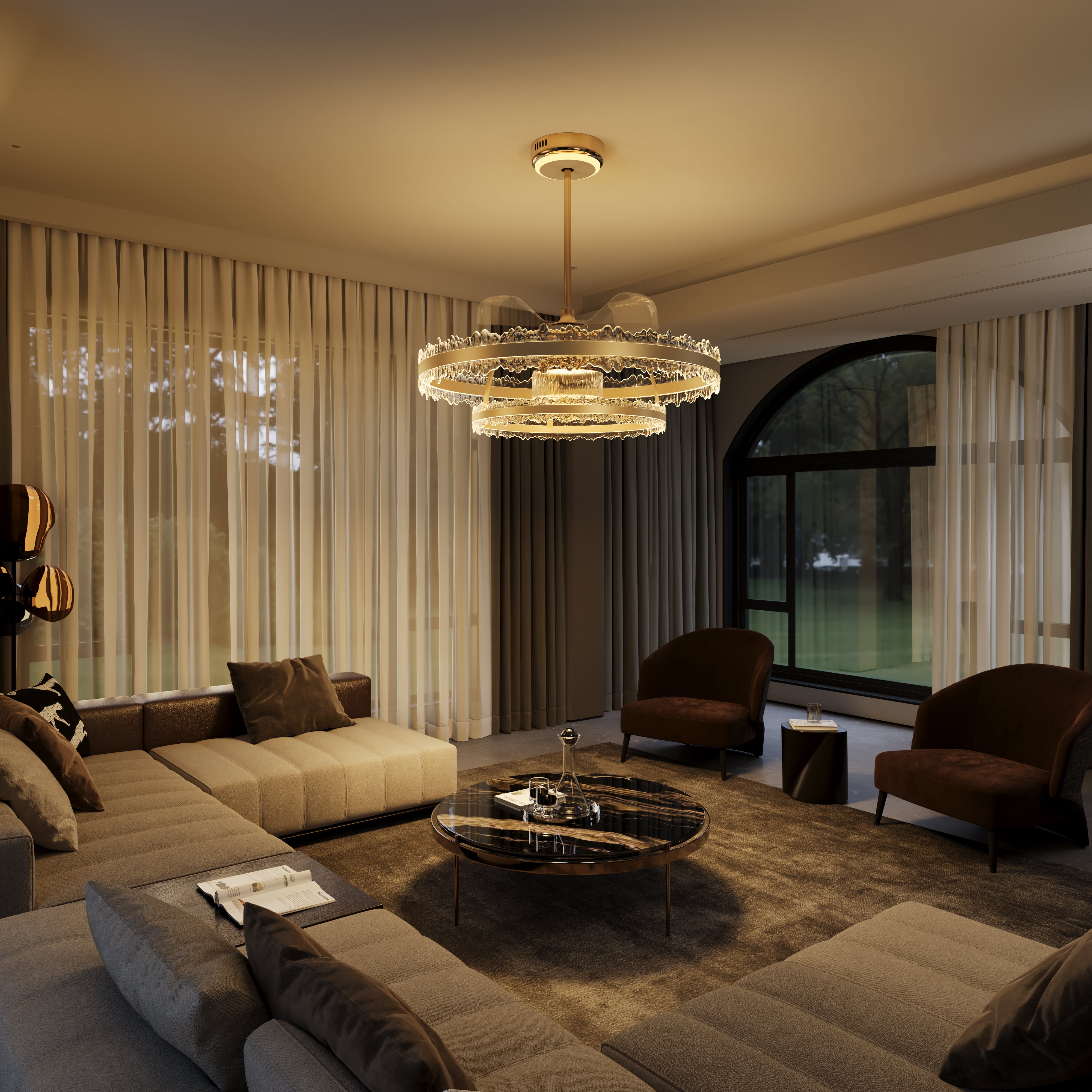 Modern Ceiling Fan Light with Remote Control & Adjustable Wind Speeds