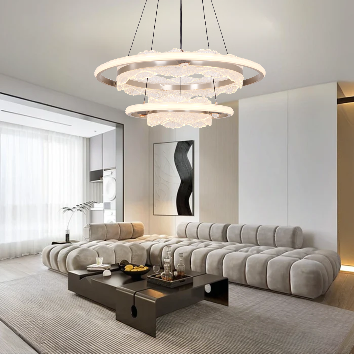 Modern Luxe Aluminum Pendant Light with Sleek Acrylic Design