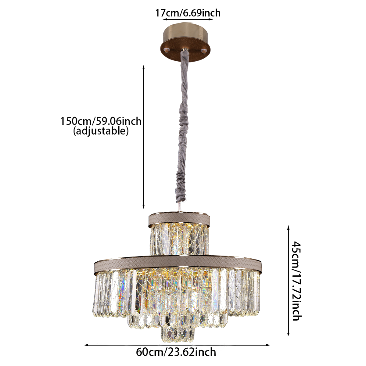 Golden Crystal Radiance Dimmable Pendant Light