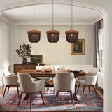 40cm Rustic Paper Rope & Iron Basket Pendant Ceiling Light