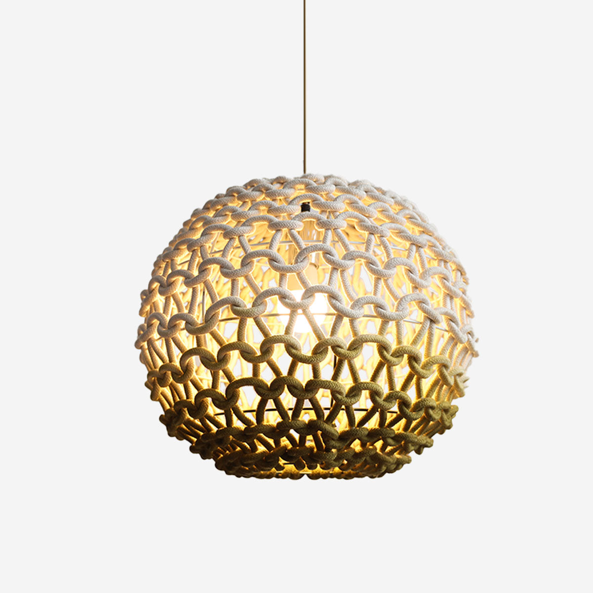 Artisanal Globe-Shaped Cotton Rope Pendant Light for Natural Elegance