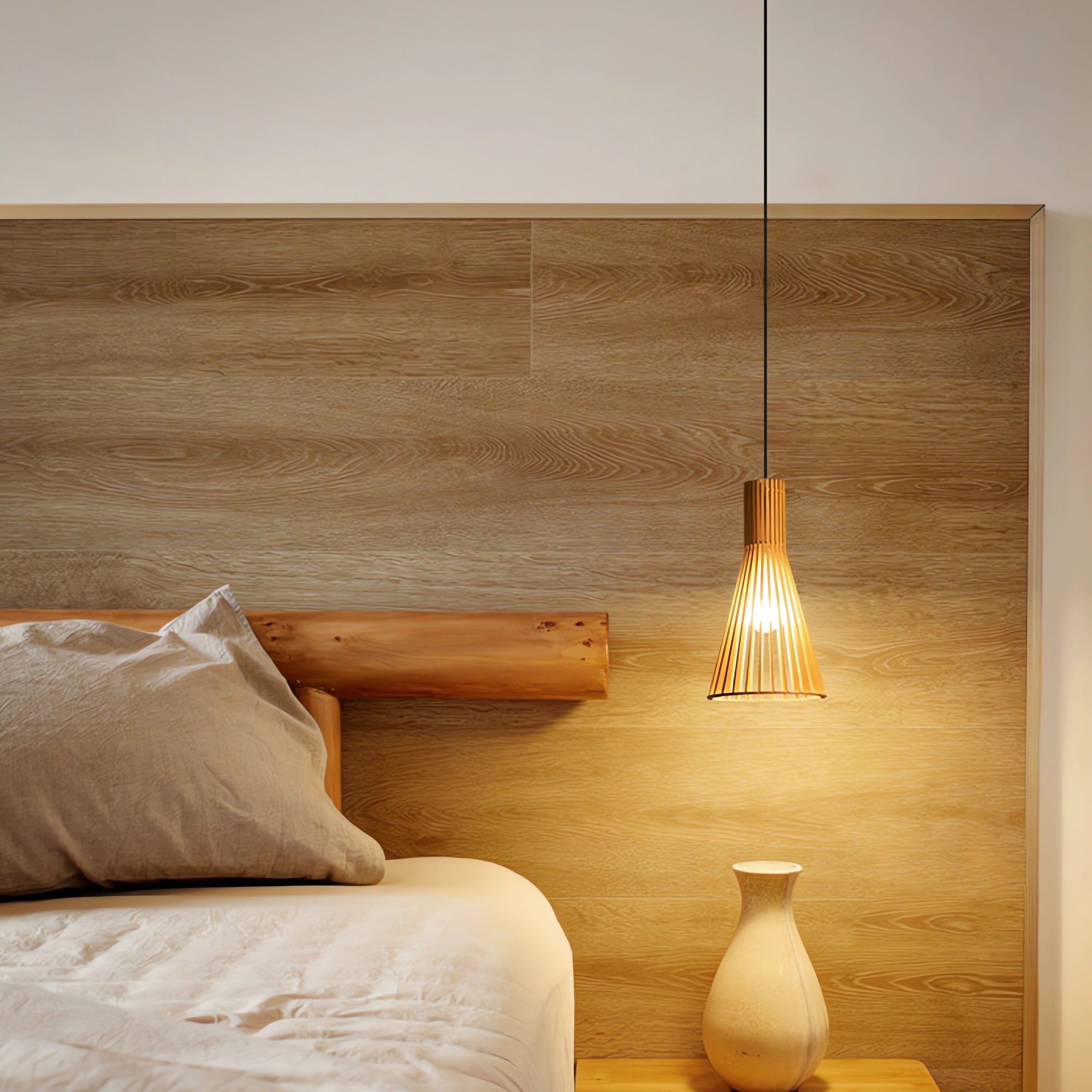 Beacon-Style Wooden LED Pendant Light