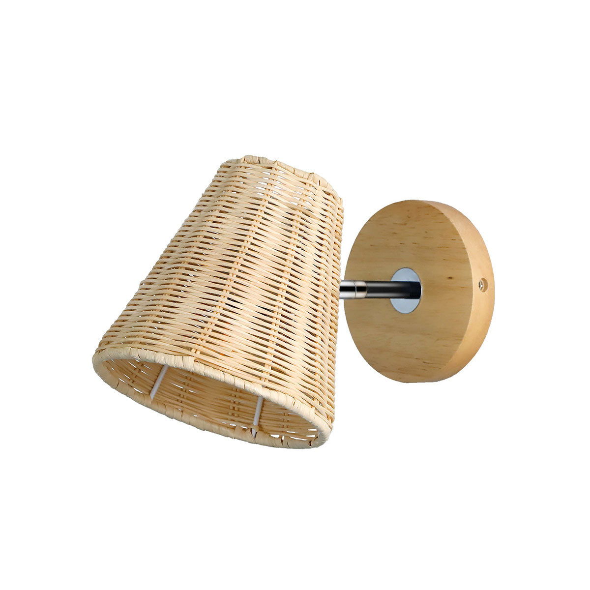 Handcrafted 360° Rotatable Woven Rattan Wall Light