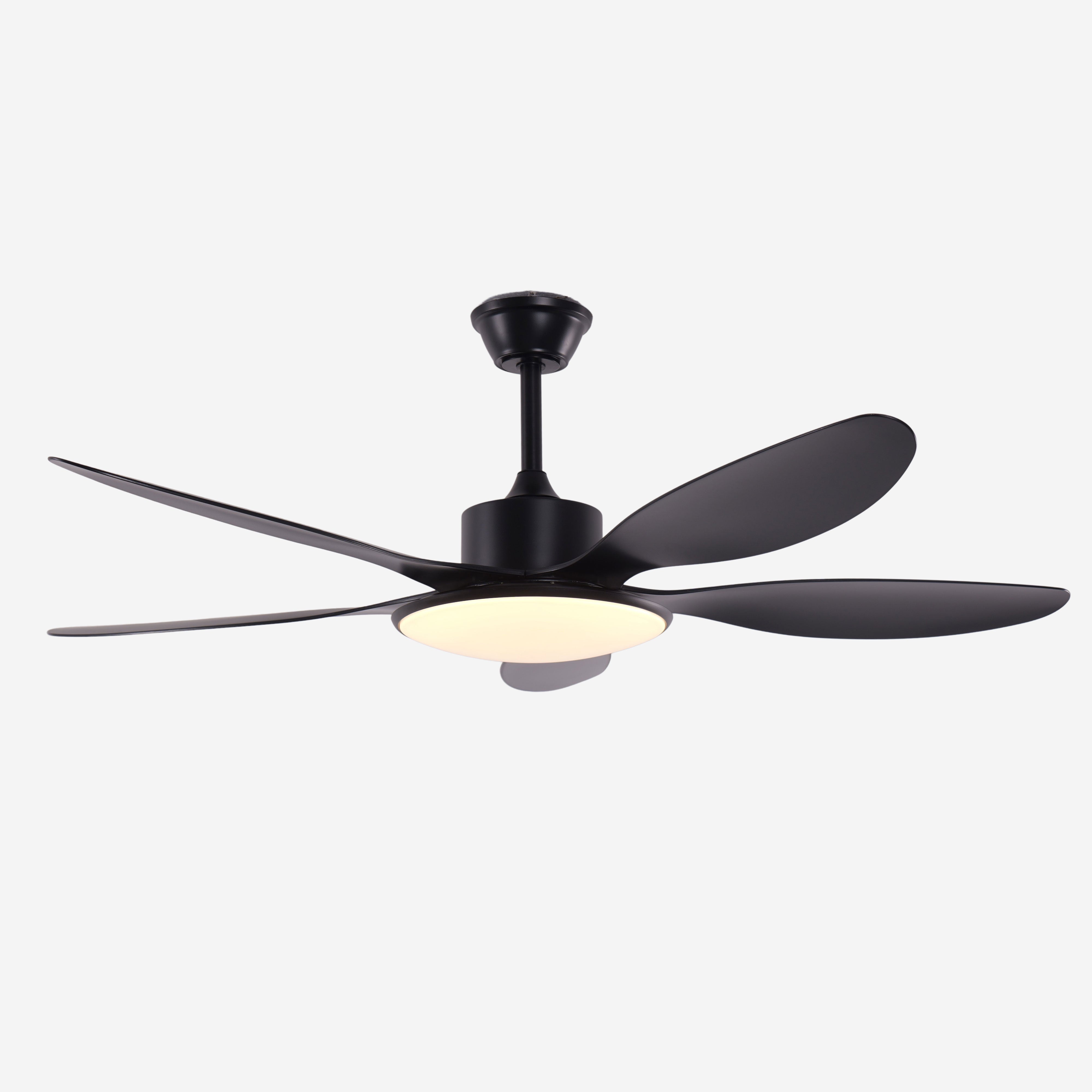 Low-Noise 5-Blade Fan Light with Adjustable Speeds and Timer Feature