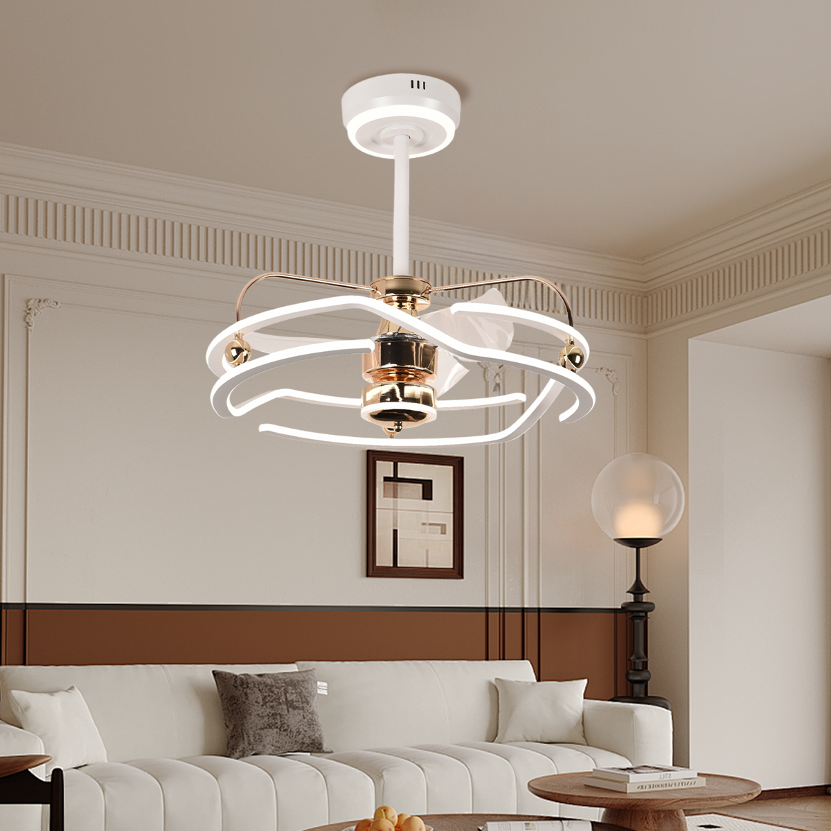 Modern Low-Noise Adjustable Fan Light with Remote Control