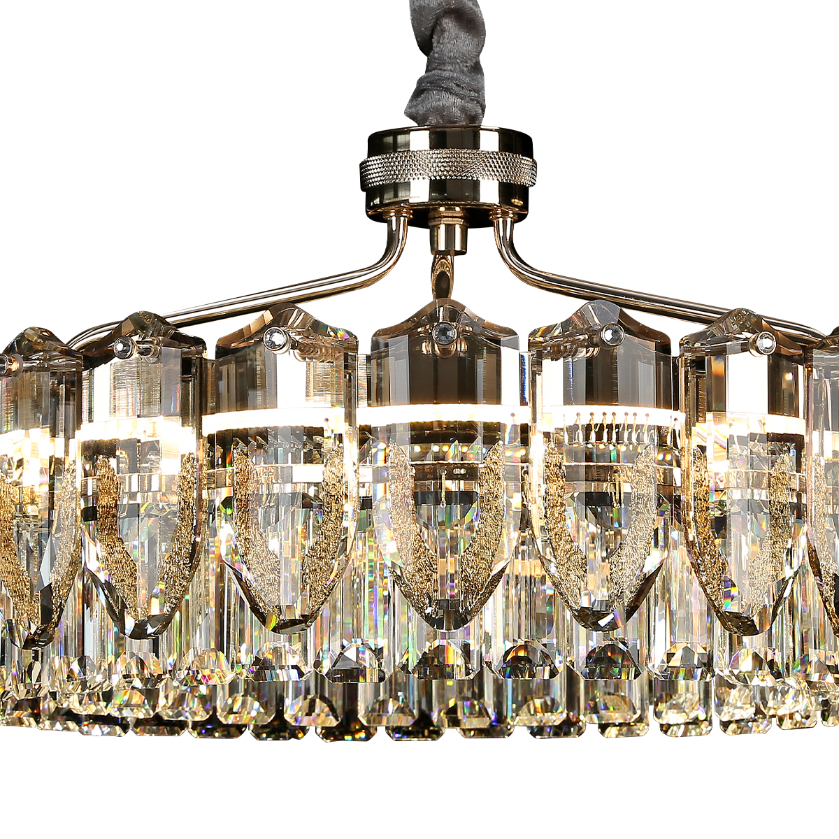 Opulent Crystal Elegance Adjustable Pendant Light