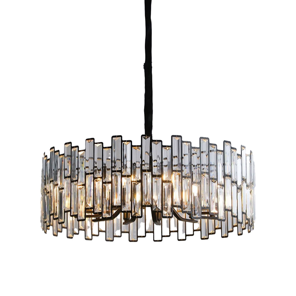 Post-modern Geometric Light Fixture with Adjustable Chain