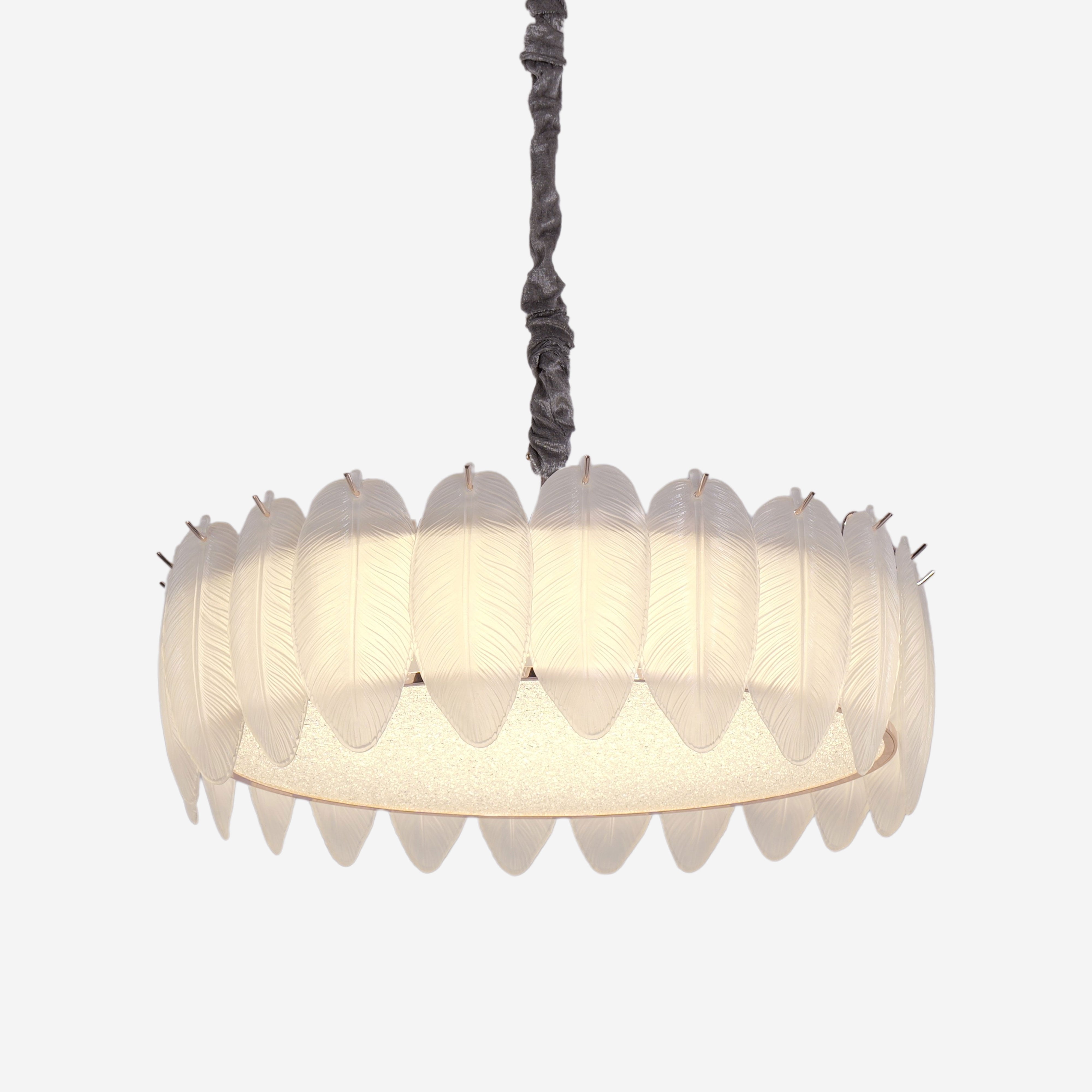 Modern Glass Feather-Inspired Dimmable Pendant Light