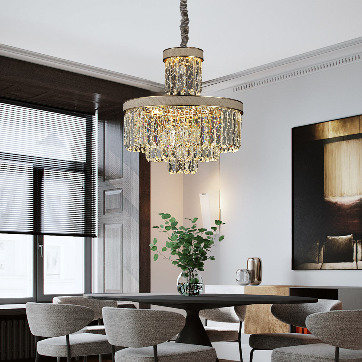 Golden Crystal Radiance Dimmable Pendant Light