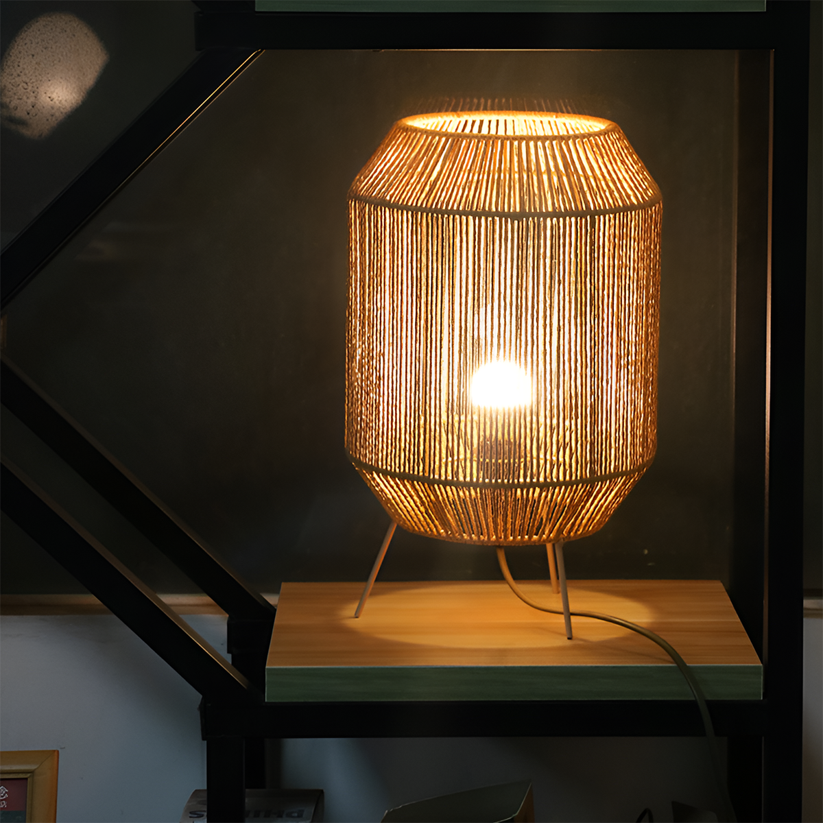 Handcrafted Paper Rope Table Lamp Perfect for Living Rooms