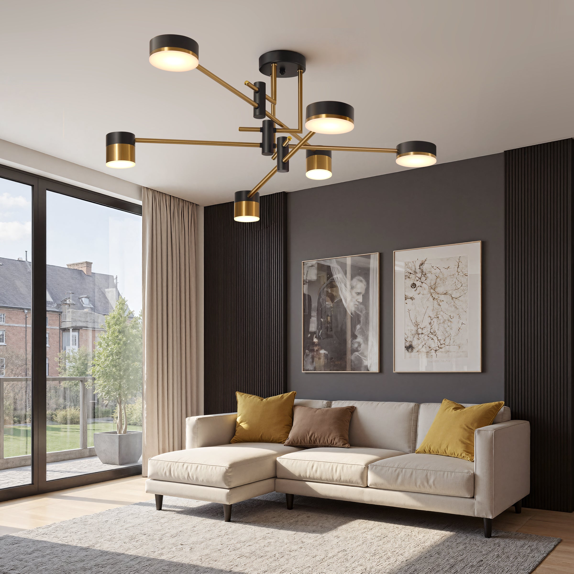 black and gold ceiling light