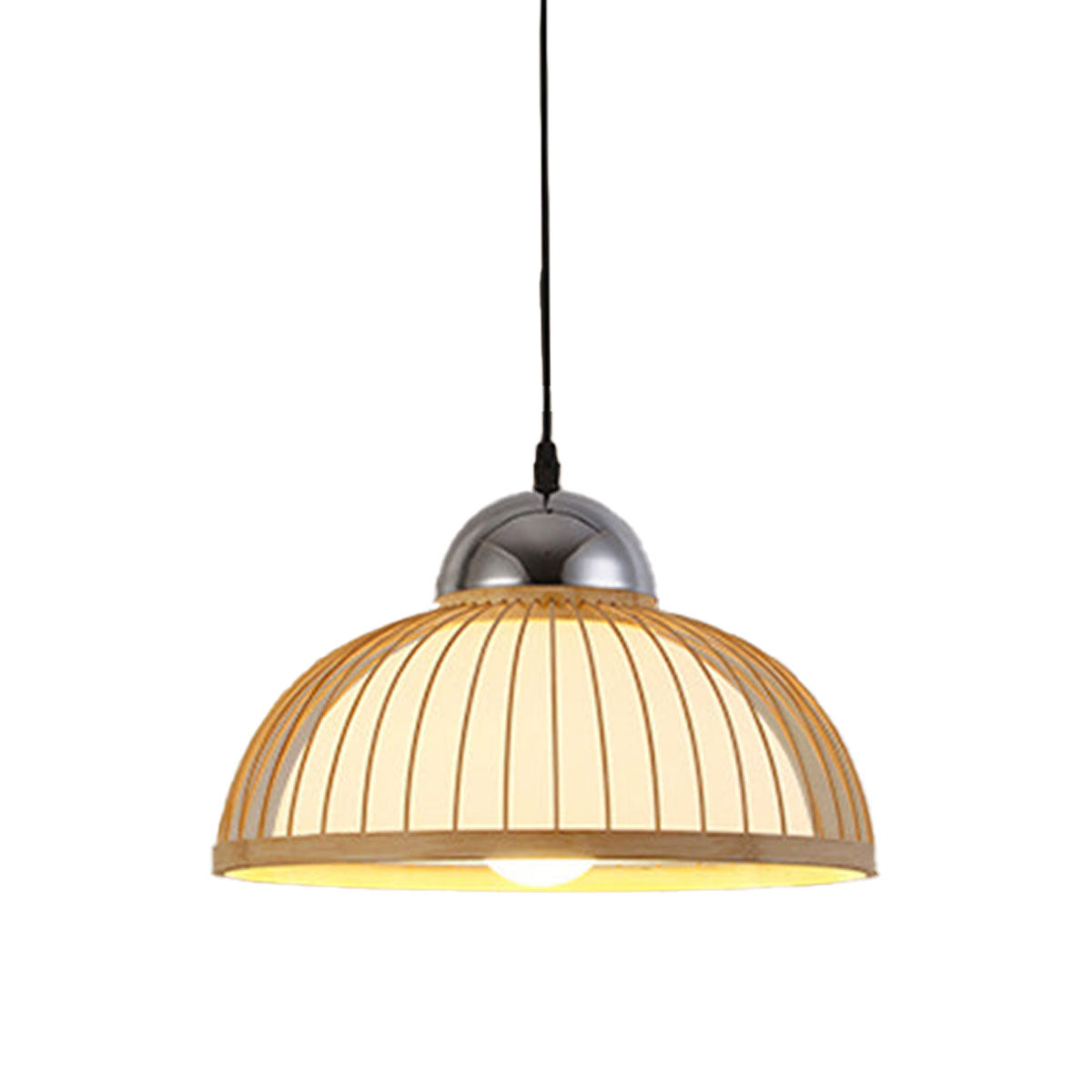 Bamboo Woven Lid Simple Dining Room Pendant Light