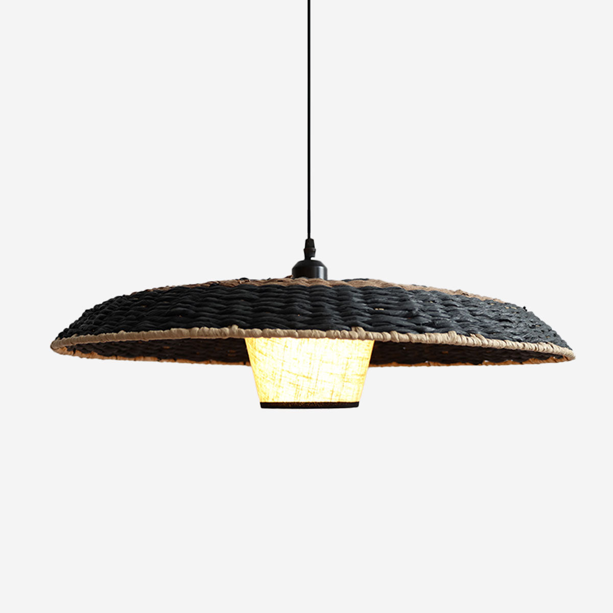 Stylish Two-Tone Handwoven Pendant Light Fixture