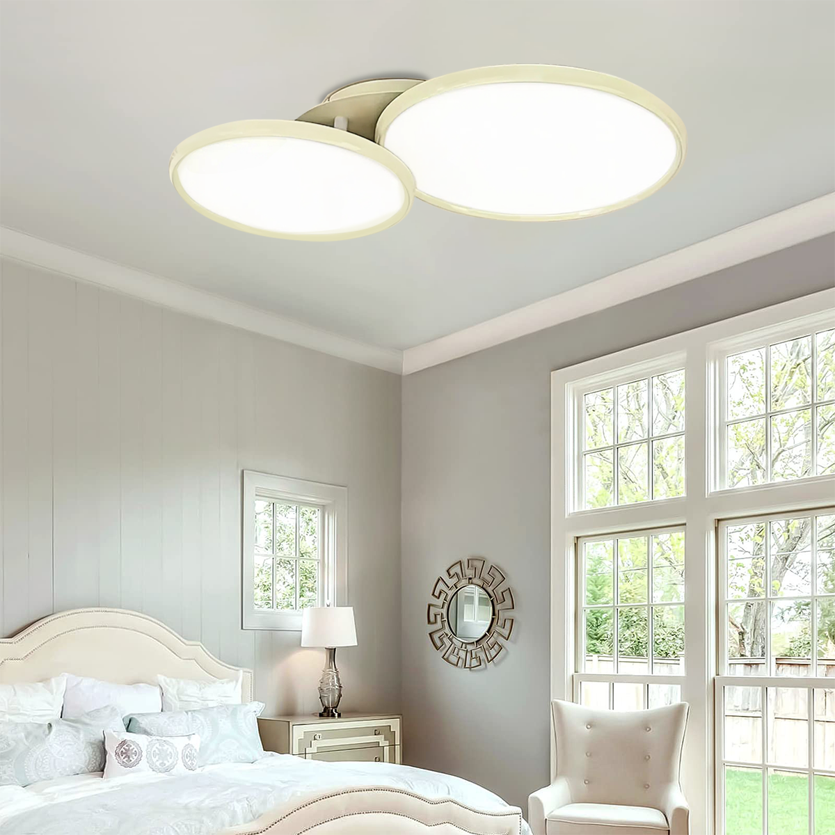 Full Spectrum Dimmable Ivory White Aluminum Round LED Ceiling Light