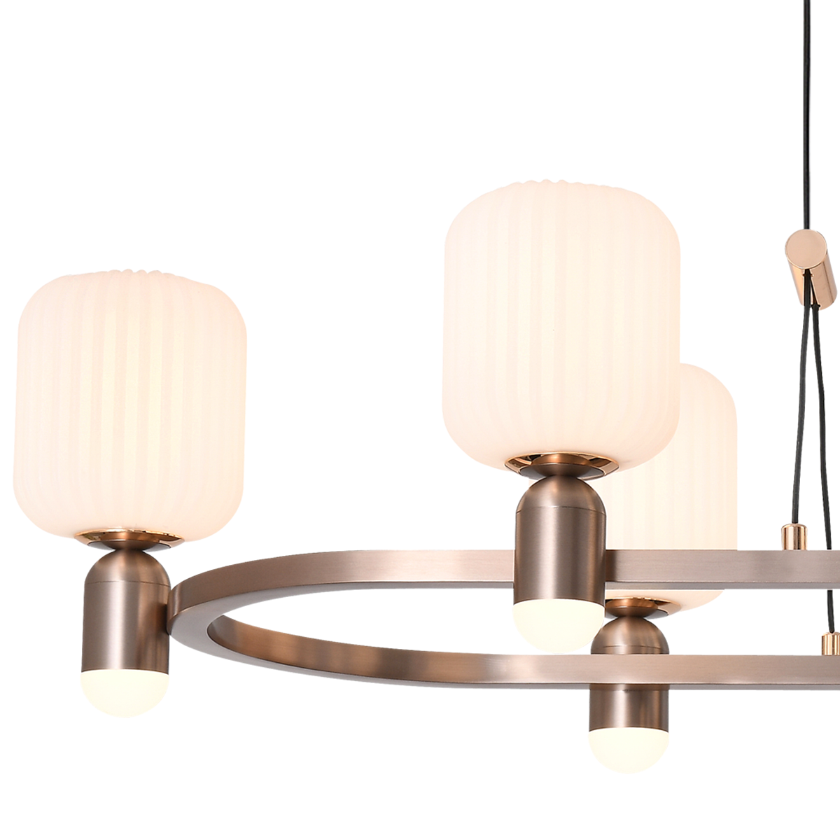 Modern Minimalist Luxury Bronze Chandelier with Acrylic Shades