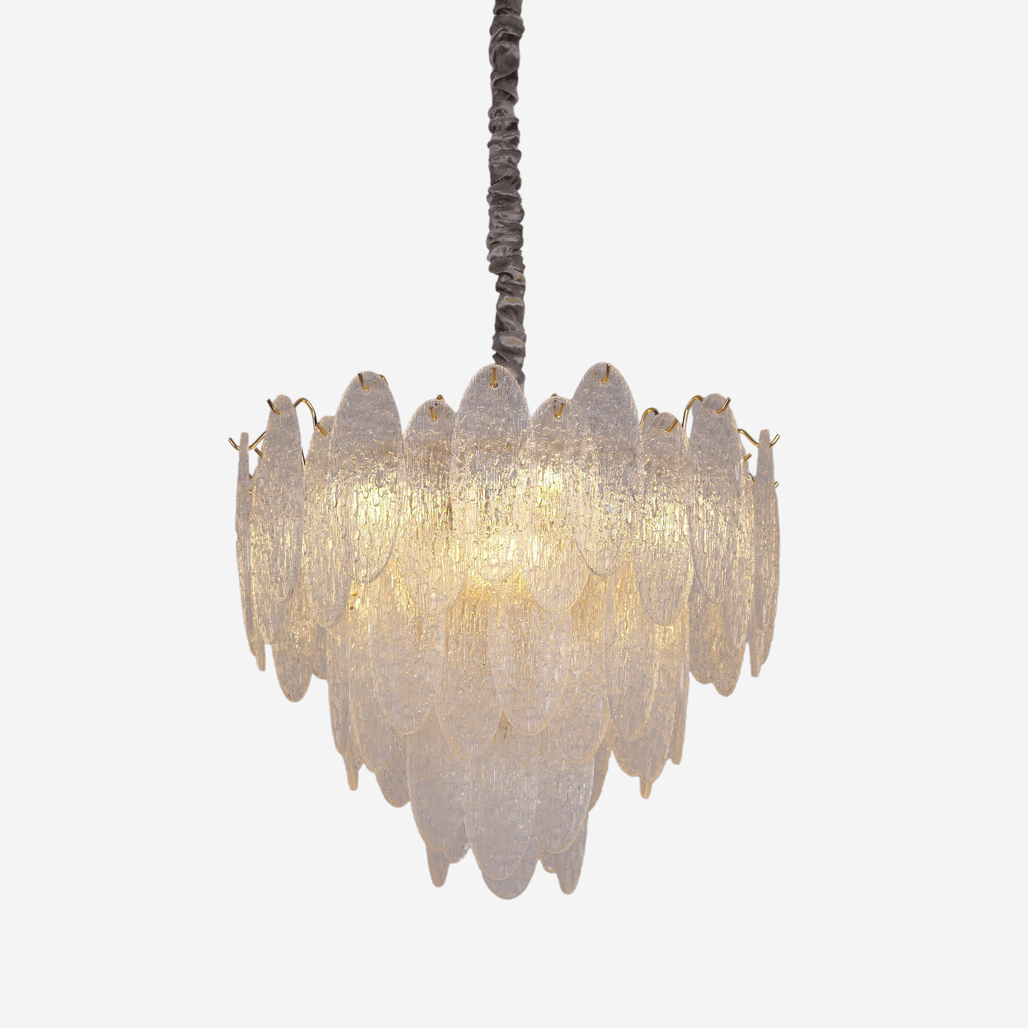 Elegant Layered Champagne Gold Glass Pendant Lights