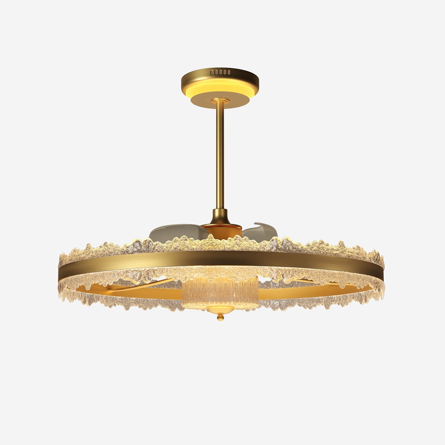 Metal Minimalist Acrylic Fan Light with Adjustable Color Temperature