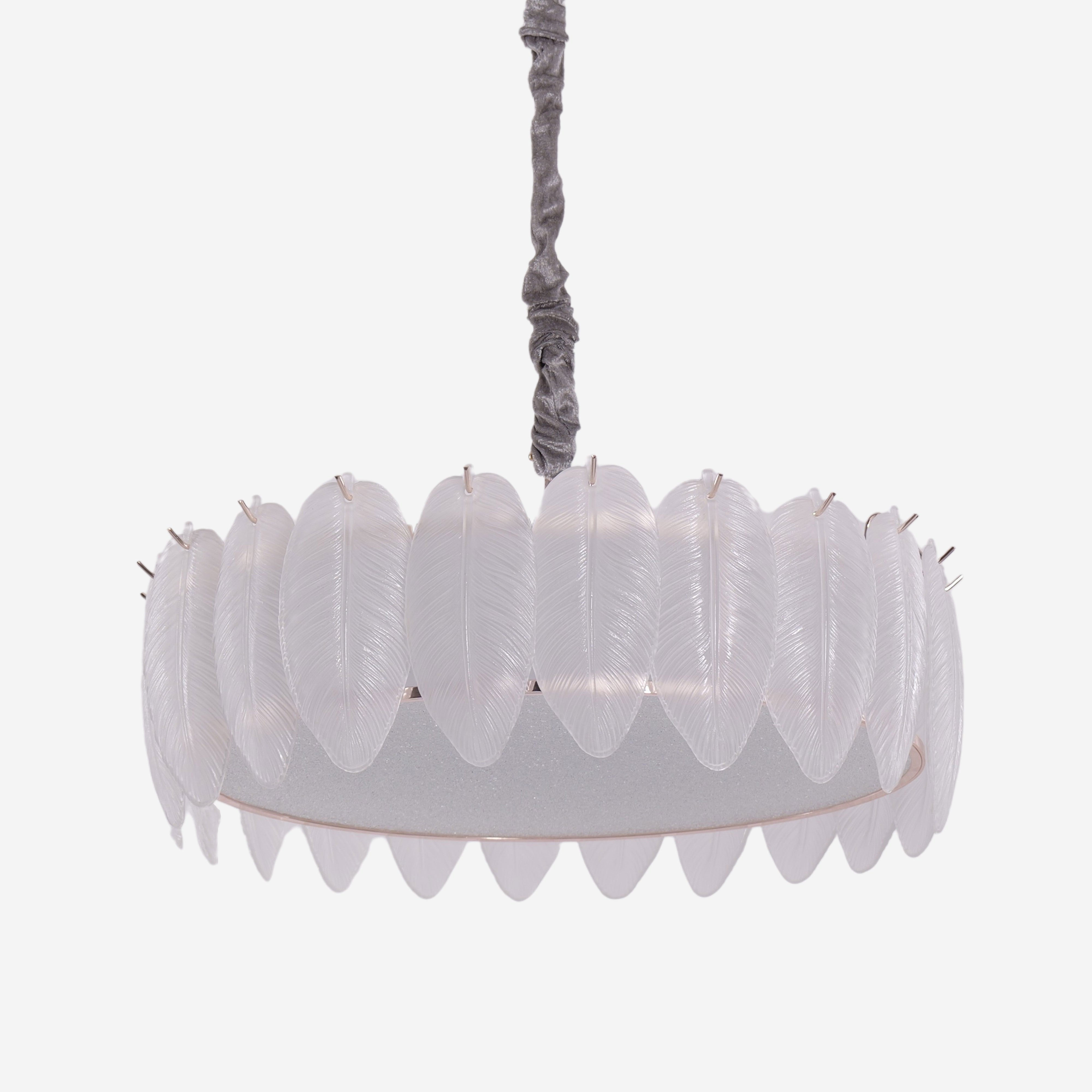 Modern Glass Feather-Inspired Dimmable Pendant Light